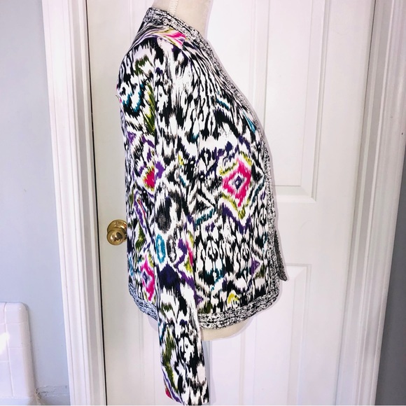 Silk Land collection blazer women’s Sz S multicolor ling sleeve 100% cotton - Picture 3 of 11